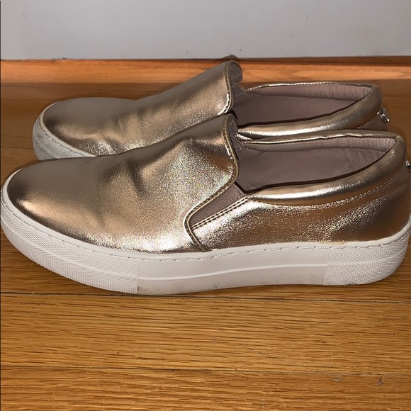 Steve Madden Metallic Rose Gold Slip on Sneakers - Picture 3 of 7